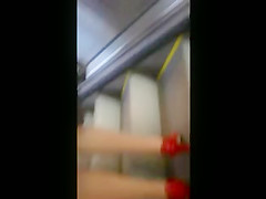Upskirt Escalator 27 - Blond Milf Nice Red Panties