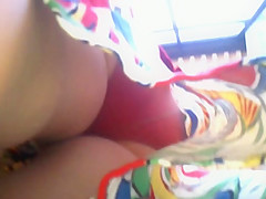 Upskirt Escalator 27 - Blond Milf Nice Red Panties