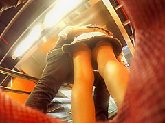 Upskirt of a MILF with hubby