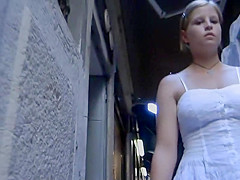 Upskirt of a girl holding hands with a guy