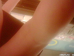 Upskirt with No Panties in Black Dress
