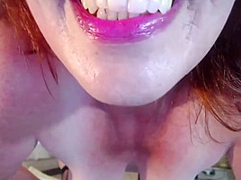 V100 Redheaded Cougar in panty parade and orgasm spectacular