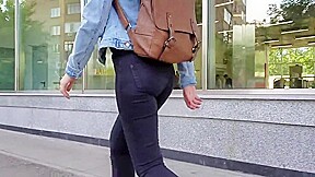 Very nice russian ass in black jeans