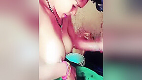 Village Wife Bathroom Dress Change Then Full Body Clean