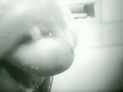 Vintage girl with big tits teases before bathtime