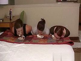 Wednesday, Kim and London Pie Eating Contest