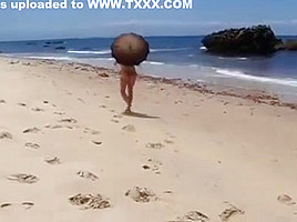 Westy and Shione topless beach walk