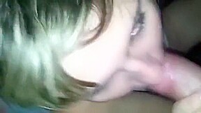 While Rubbing Her Pussy Milf Swallows