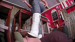 White boot worship trample