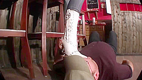 White boot worship trample