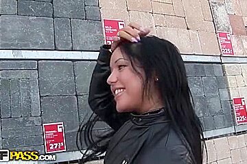 Wicked angel in hawt panty fucked in public