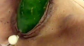 Wife loves vegetables, vaginal insertion