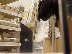 Wife upskirted in diy shop