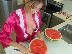 Young Asian Orgasms Hard/ Fruit cum
