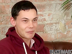 Young Cutie Justin Wood Squeezes The Cum Out Of His Balls
