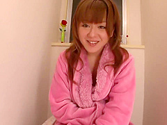 Young Japanese Busty Chick Rubs Her Hairy Cunt In The Toilet