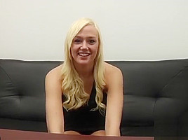 Young babe Molly Rae severely dicked on black couch