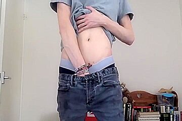 [abx][839] - Cute Twink Strips + Cums With Buttplug