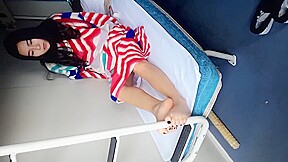 asian foot worship-beauty change stocking on train