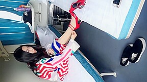 asian foot worship-beauty change stocking on train