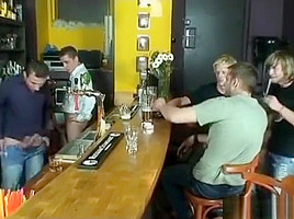blonde teen 18+ enjoys a massive group facial
