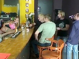 blonde teen 18+ enjoys a massive group facial