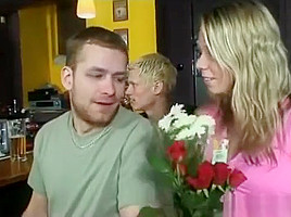 blonde teen 18+ enjoys a massive group facial