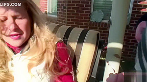 blowjob in red sweater