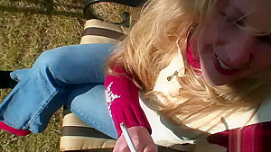 blowjob in red sweater