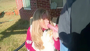 blowjob in red sweater