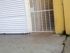 blue latina cameltoe leggins on the street