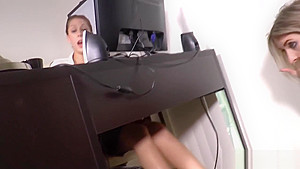 boss lesbian foot worship