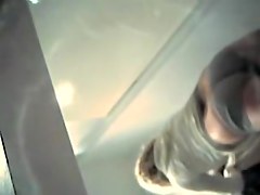 chick demonstrates her long legs and sexy panty