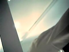 chick demonstrates her long legs and sexy panty