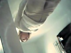 chick demonstrates her long legs and sexy panty