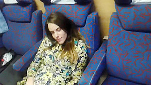 couple fuck in empty train compartment 