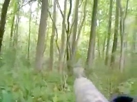girl Plays Native in the Forest