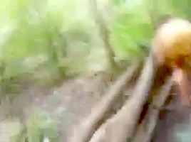 girl Plays Native in the Forest