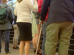hot pants public showing underbutt ass 2