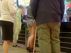 hot pants public showing underbutt ass 2