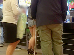 hot pants public showing underbutt ass 2
