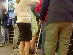 hot pants public showing underbutt ass 2