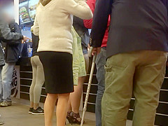 hot pants public showing underbutt ass 2