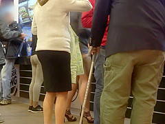 hot pants public showing underbutt ass 2