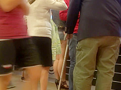 hot pants public showing underbutt ass 2