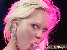lesbian dildo porn on show stage
