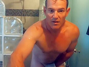 military Step dad cums and takes a shower