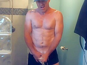 military Step dad cums and takes a shower