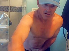 military Step dad cums and takes a shower