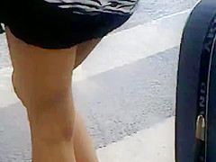 mini skirt legs public 10